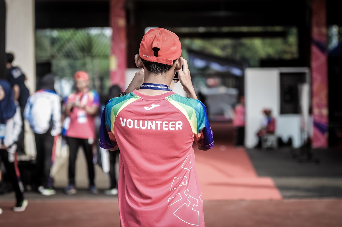 Volunteer with children